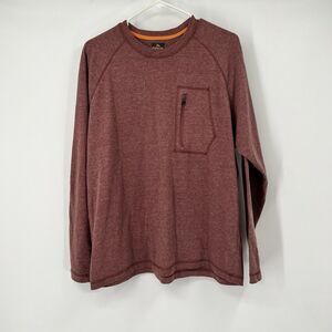 Ridgecut Toughwear Mens Large Performance Workwear LS Maroon Base Layer Outdoor